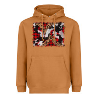Meerkat cowhide buffalo plaid leopad background Heavyweight Hoodie - CowCowDesign