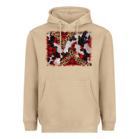 Mushroom cowhide buffalo plaid leopad background Heavyweight Hoodie - CowCowDesign