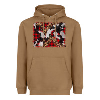 Toasted Coconut cowhide buffalo plaid leopad background Heavyweight Hoodie - CowCowDesign