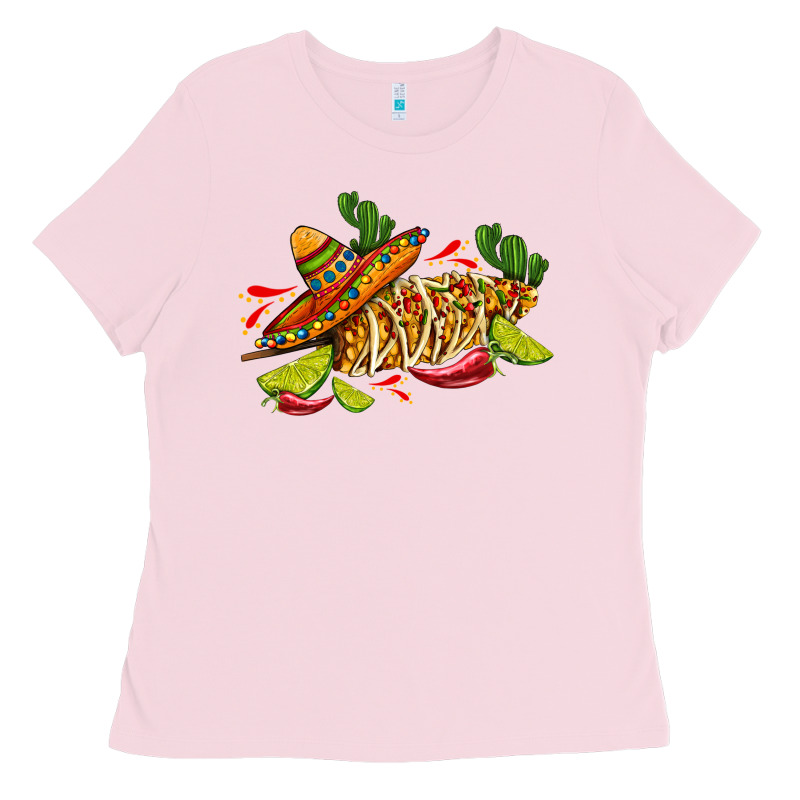 Mexican Elote Corn Sombrero Lime And  Cactus Ladies Tee by AdoDesignShop | Teevron