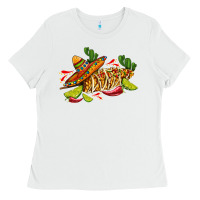 White mexican elote corn sombrero lime and  cactus Ladies Tee - AdoDesignShop
