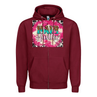 Burgundy hair hustler with elements Zipper Hoodie - TumblerDesignByShophia