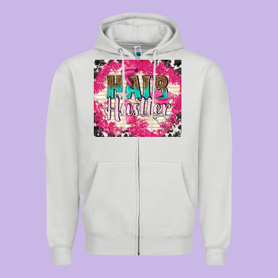 Hair Hustler With Elements Zipper Hoodie Designed By Tumblerdesignbyshophia