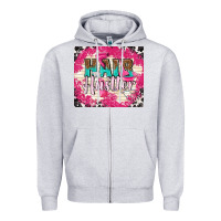 Heather Grey hair hustler with elements Zipper Hoodie - TumblerDesignByShophia