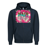 Navy hair hustler with elements Zipper Hoodie - TumblerDesignByShophia
