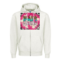 Oatmeal Heather hair hustler with elements Zipper Hoodie - TumblerDesignByShophia