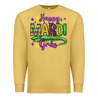 Antique Gold happy mardi gras alligator olivia Premium Sweatshirt - OliviaCreatesArt