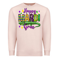 Pale Pink happy mardi gras alligator olivia Premium Sweatshirt - OliviaCreatesArt