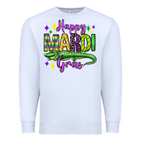 White happy mardi gras alligator olivia Premium Sweatshirt - OliviaCreatesArt