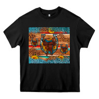 Black saddle horseshoe leopard sunflower Heavy Core Tee - Artiststas