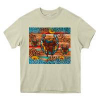 Mossy saddle horseshoe leopard sunflower Heavy Core Tee - Artiststas
