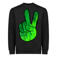 Black Green Peace Sign Heavyweight Sweatshirt - Jasminsmagicworld