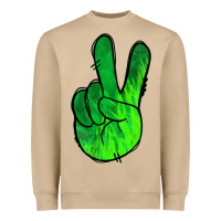 Mushroom Green Peace Sign Heavyweight Sweatshirt - Jasminsmagicworld