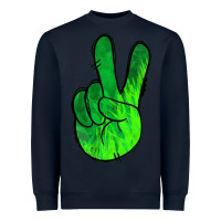 Navy Green Peace Sign Heavyweight Sweatshirt - Jasminsmagicworld