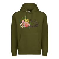 Army Green Crown of thorns floral Easter Premium Hoodie - CowGirlArtShop