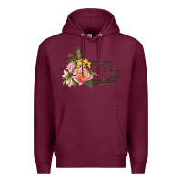 Burgundy Crown of thorns floral Easter Premium Hoodie - CowGirlArtShop
