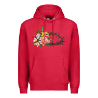 Cardinal Crown of thorns floral Easter Premium Hoodie - CowGirlArtShop