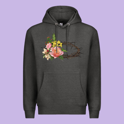 Crown Of Thorns Floral Easter Premium Hoodie Designed By Cowgirlartshop