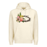 Sandshell Crown of thorns floral Easter Premium Hoodie - CowGirlArtShop