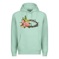 Seafoam Crown of thorns floral Easter Premium Hoodie - CowGirlArtShop