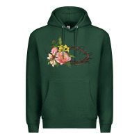 Sports Green Crown of thorns floral Easter Premium Hoodie - CowGirlArtShop