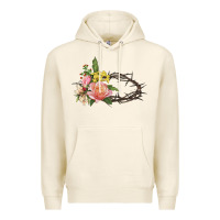 Tofu Crown of thorns floral Easter Premium Hoodie - CowGirlArtShop