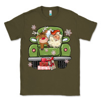 Army Green christmas santa and reindeer truck Classic Tee - MaliasSmallBusiness