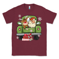 Burgundy christmas santa and reindeer truck Classic Tee - MaliasSmallBusiness