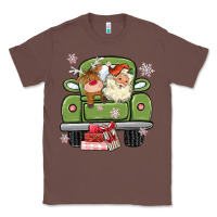 Christmas Santa And Reindeer Truck Classic Tee | Teevron