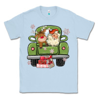 Dusty Blue christmas santa and reindeer truck Classic Tee - MaliasSmallBusiness