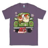 Lavender christmas santa and reindeer truck Classic Tee - MaliasSmallBusiness