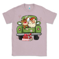Lilac christmas santa and reindeer truck Classic Tee - MaliasSmallBusiness