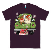 Plum christmas santa and reindeer truck Classic Tee - MaliasSmallBusiness