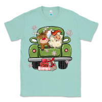 Seafoam christmas santa and reindeer truck Classic Tee - MaliasSmallBusiness