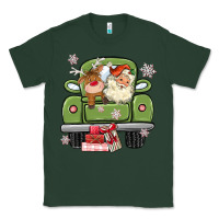 Sports Green christmas santa and reindeer truck Classic Tee - MaliasSmallBusiness