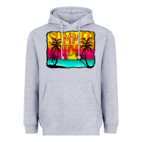 Heather Grey summer vibes Heavyweight Hoodie - CowCowDesign