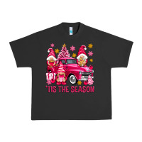 Pigment Black Tis' the season pink Christmas gnomes truck Urban Heavy Tee - NancyCooperArtShop