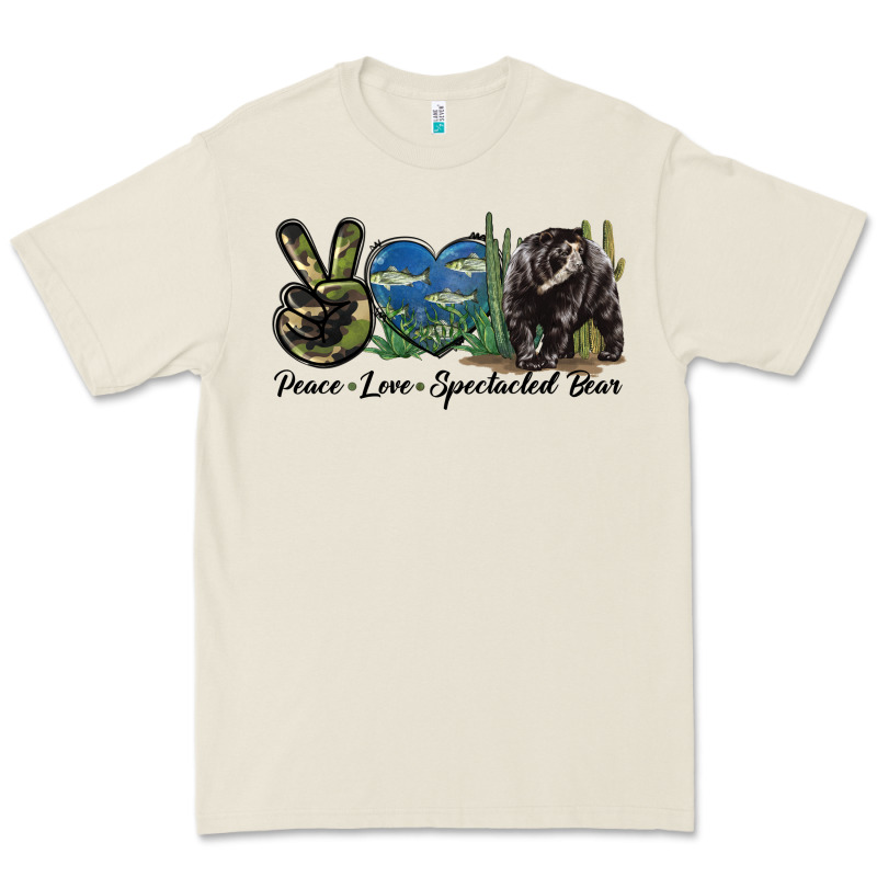 Peace Love Spectacled Bear Premium Tee by LillyAllenDesigns | Teevron