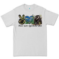 Dove Grey Peace Love Spectacled Bear Premium Tee - LillyAllenDesigns
