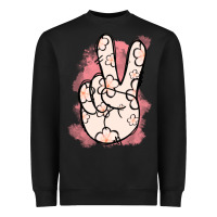 Black Floral Peace Sign Heavyweight Sweatshirt - Jasminsmagicworld