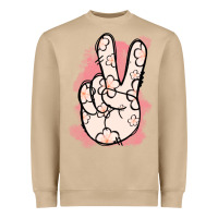 Mushroom Floral Peace Sign Heavyweight Sweatshirt - Jasminsmagicworld