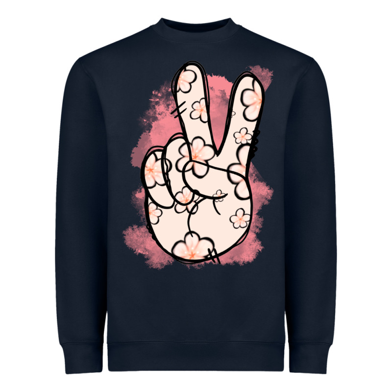 Floral Peace Sign Heavyweight Sweatshirt by Jasminsmagicworld | Teevron