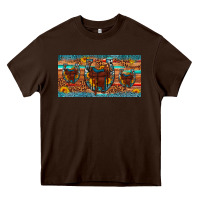 Chocolate Brown saddle horseshoe  sunflower leopard license plate Heavy Core Tee - Artiststas