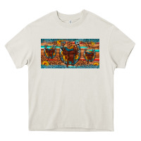 Cream saddle horseshoe  sunflower leopard license plate Heavy Core Tee - Artiststas