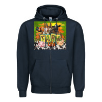 Navy farm life with animals Zipper Hoodie - TumblerDesignByShophia