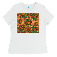 White autism awareness cowhide leopard sunflower Ladies Tee - Artiststas