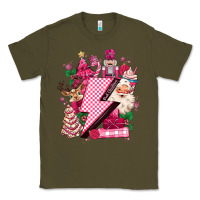 Army Green pink christmas lightning bolt Classic Tee - MaliasSmallBusiness