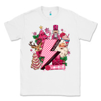 White pink christmas lightning bolt Classic Tee - MaliasSmallBusiness