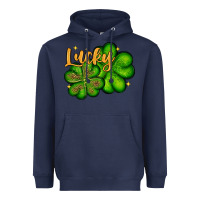 Navy St. Patrick's Lucky and shamrock Heavyweight Hoodie - OliviaCreatesArt