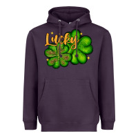 Plum St. Patrick's Lucky and shamrock Heavyweight Hoodie - OliviaCreatesArt
